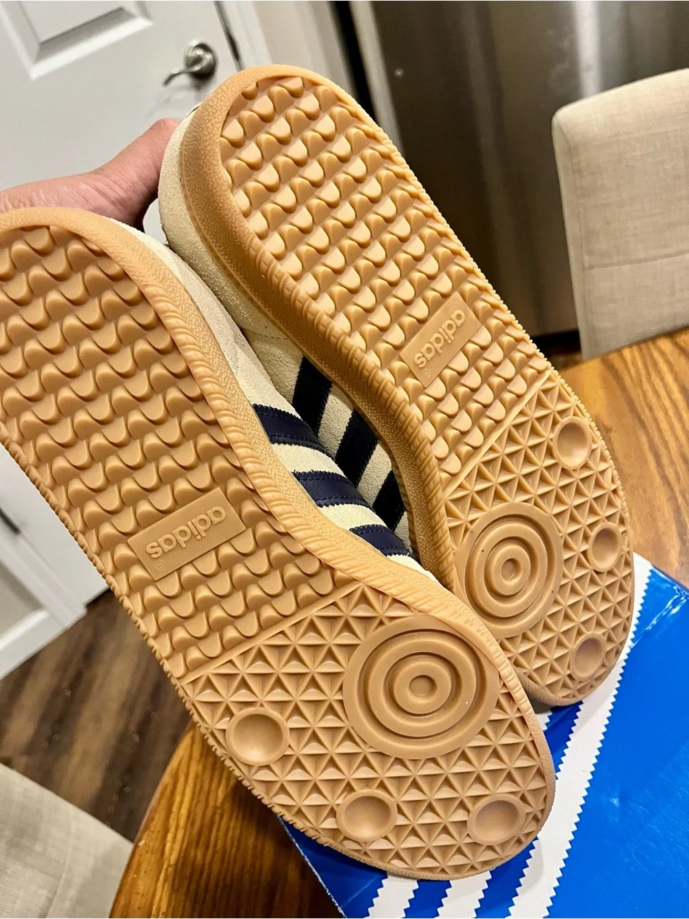 Adidas Samba OG Men Sneakers in Cream and Navy Blue